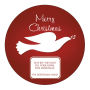 Circle Red Dove Christmas Labels 